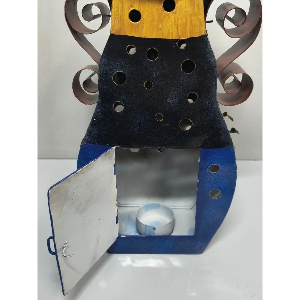 Metal Scarecrow Tea Light Candle Holder Lantern Fall Autumn Halloween Decor